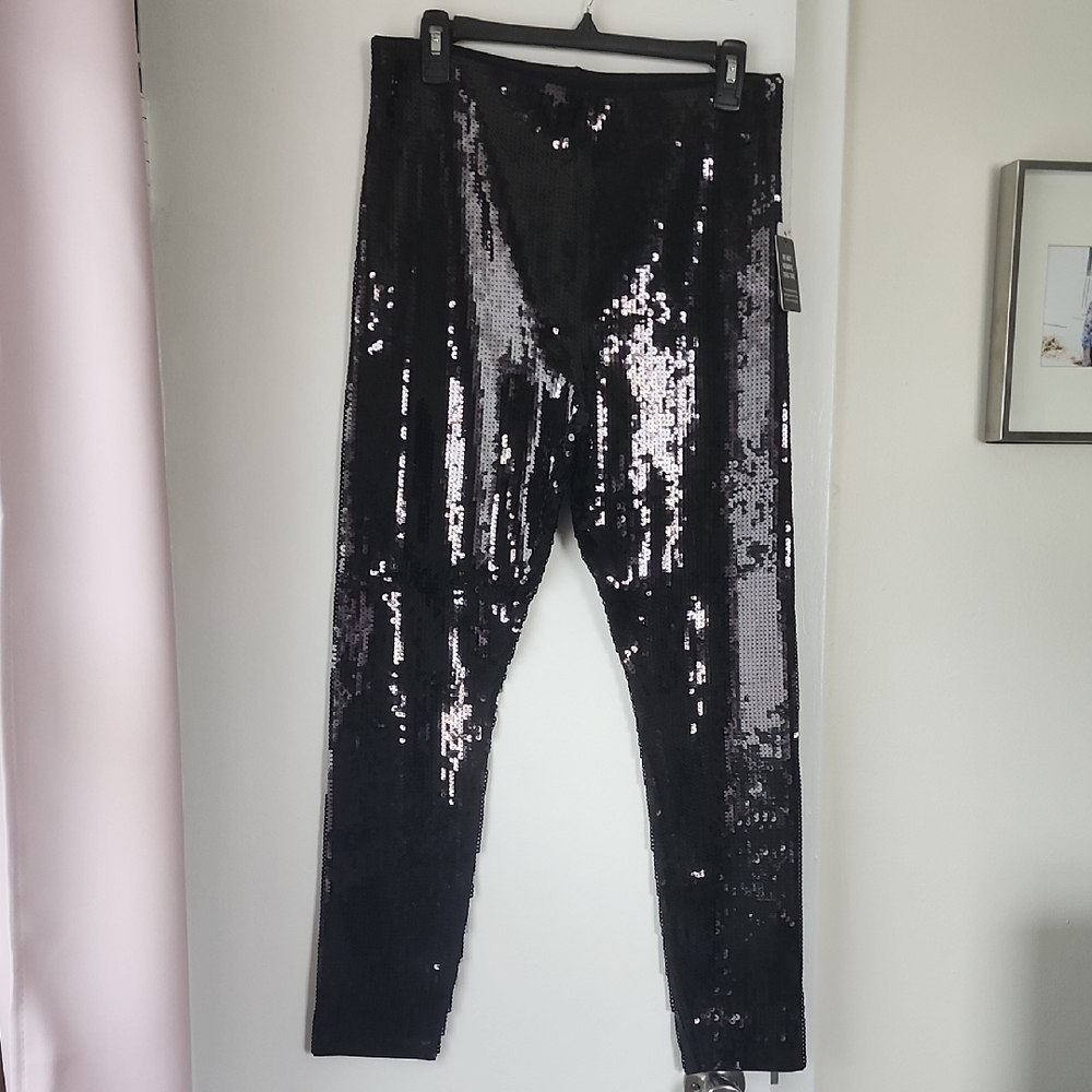 Express Black Sequin Leggings for Special Occasions